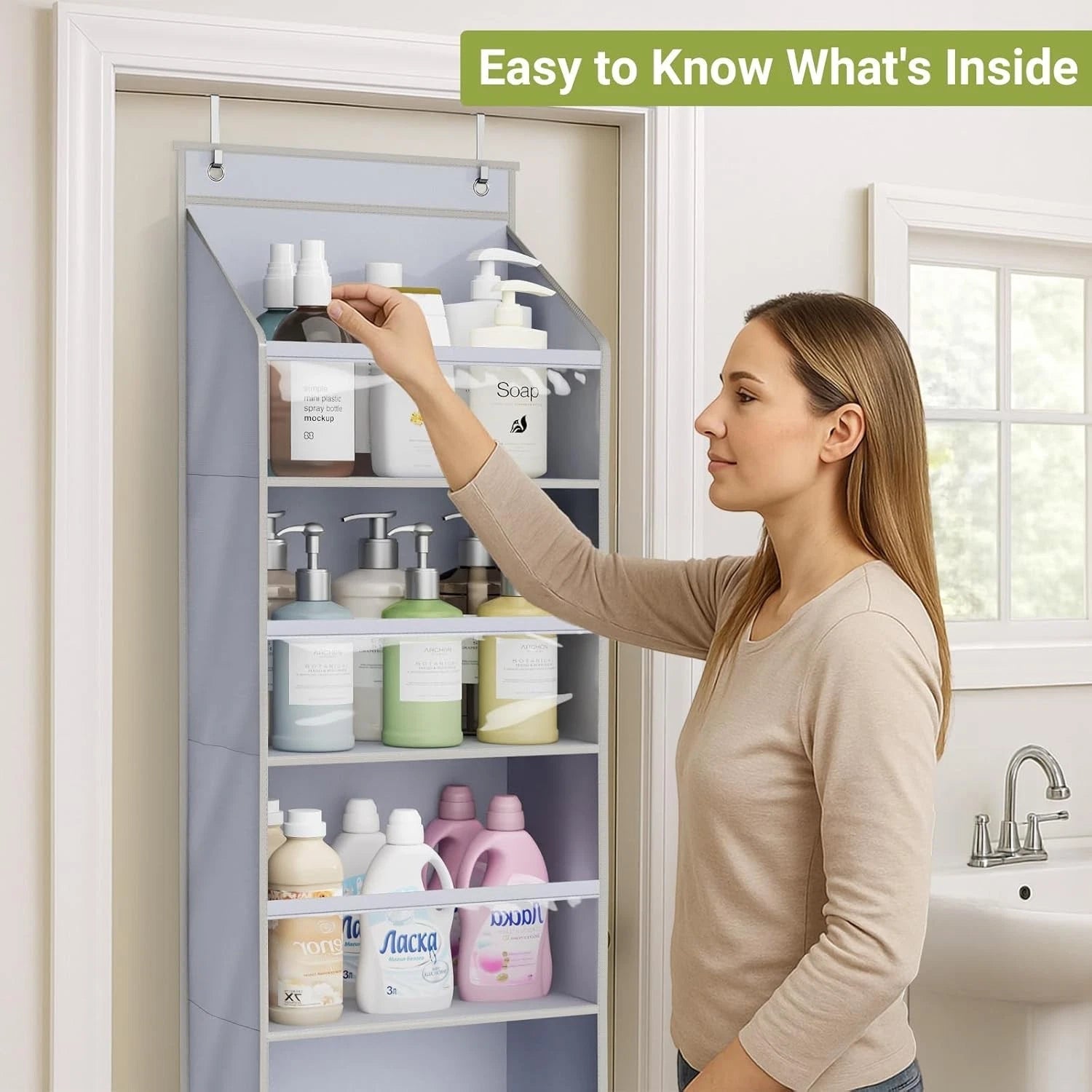 2-piece door storage rack, large-capacity wardrobe door hanging storage rack 07FC0E-D4 - KOEEK