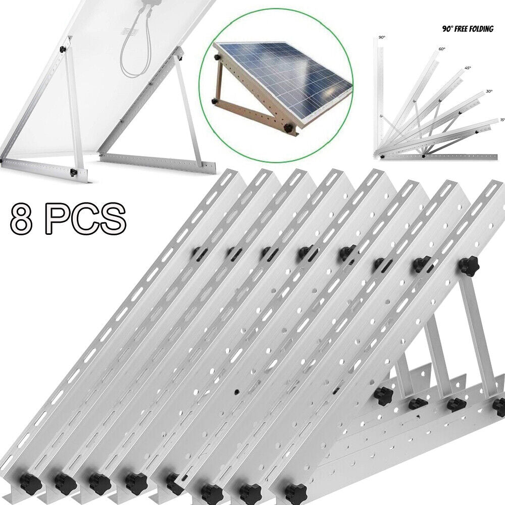 ny 2-8x Solpanel RV Tilt Mount Beslag Tag Flad Overflade Justerbar Vinkelramme