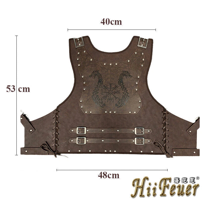 Adjustable Viking Warrior Armor Embossed Larp Outfit Medieval Vest Halloween Cos 07FC0E-D4 - KOEEK