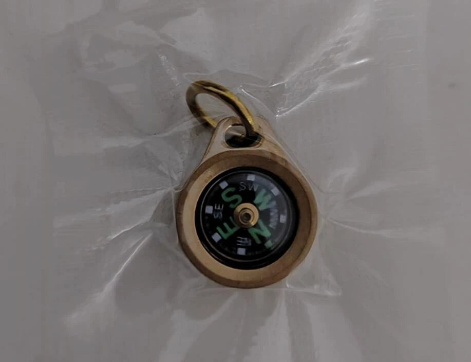 EDC Mini Titanium Keychain Compass for Outdoor Camping Travel Necklace Pendant 07FC0E-D4 - KOEEK