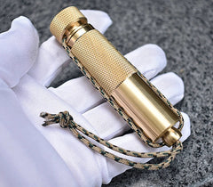 EDC Brass Waterproof Pill Case Container Box Pendant Compass Multi Tool Gift 07FC0E-D4 - KOEEK