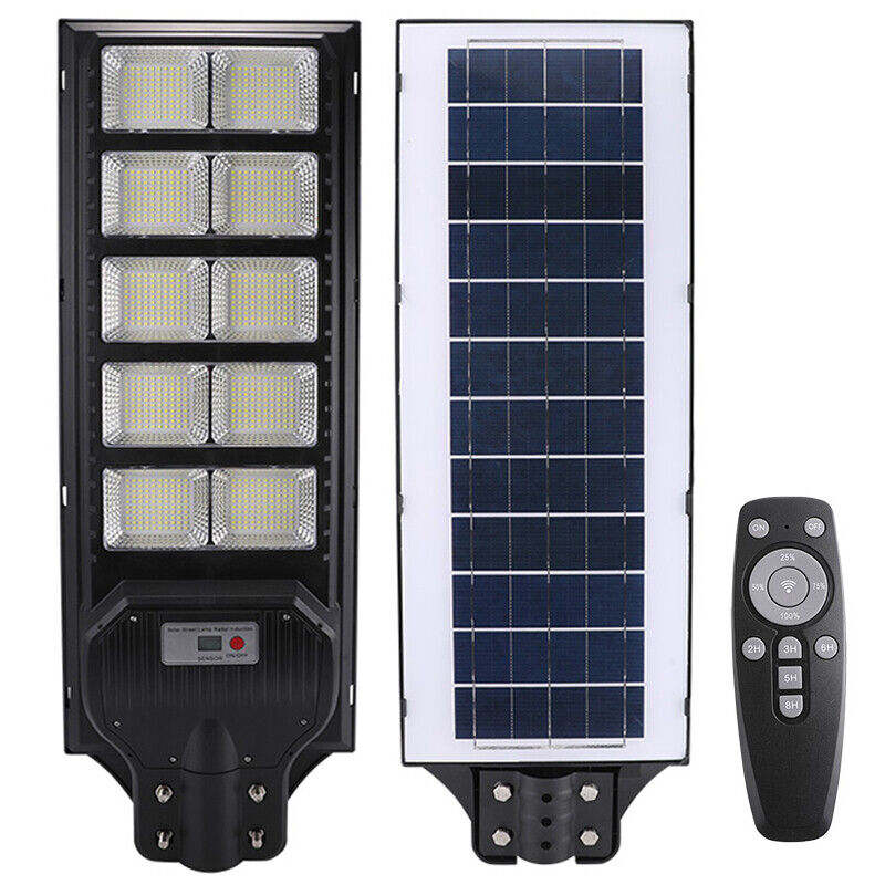 ny 2000W kommerciel Solar Street Flood Light Udendørs Dusk to Dawn vejlampe + stang