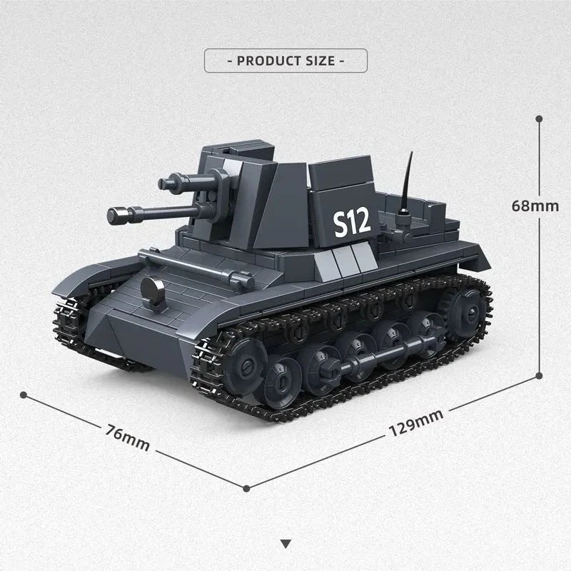 1:35 WWII German Panzer I Tank Destroyer Building Blocks Model Military Toy 07FC0E-D4 - KOEEK