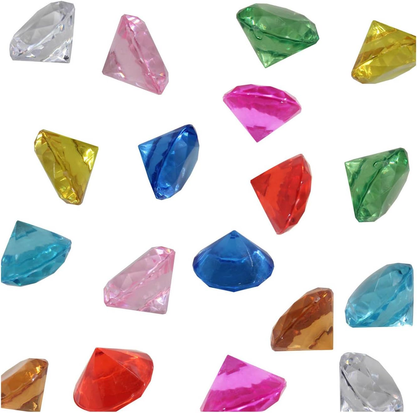 new Assorted Color Acrylic Diamond Vase Fillers 0.75 Pound - 180 pcs Inch Weddin