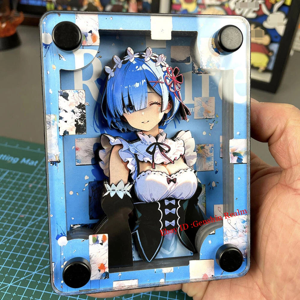 Anime Re:ZERO Rem Acrylic Brick 3D Card Collection Decor Gift 07FC0E-D4 - KOEEK