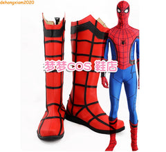 Spider-Man Cosplay Shoes Red Long Boots Custom Men's Leather Boot 07FC0E-D4 - KOEEK