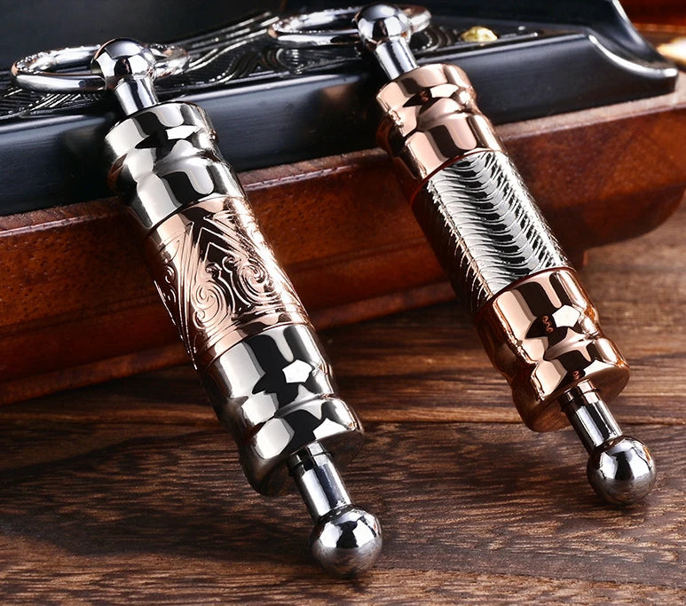 Stainless Steel EDC Cigar Hole Punch Cutter Cigar Puncher Cutting Drill Keychain 07FC0E-D4 - KOEEK