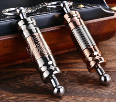 Stainless Steel EDC Cigar Hole Punch Cutter Cigar Puncher Cutting Drill Keychain 07FC0E-D4 - KOEEK