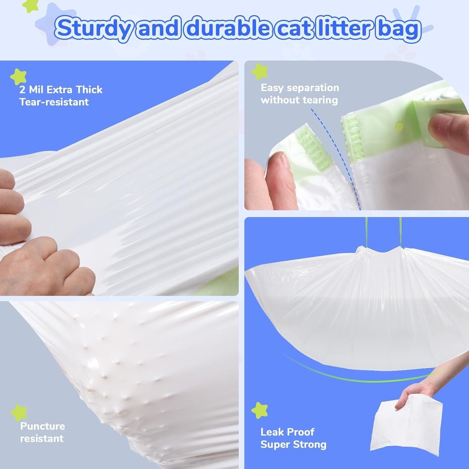 new Litter Box Liners Compatible with Pet Scoop 30 Count (Pack of 1), Green