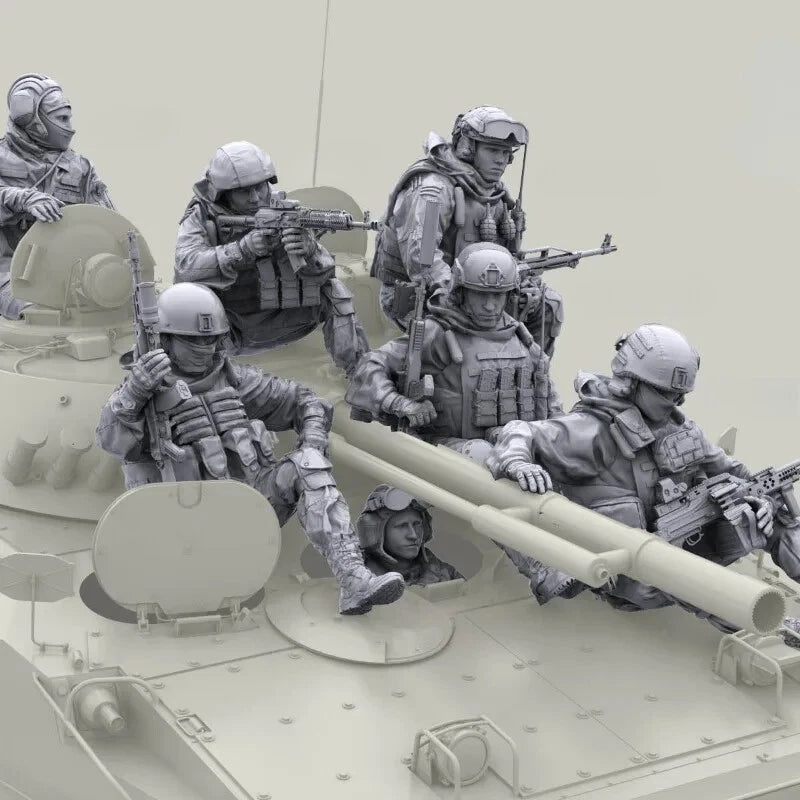 1/35 Resin Model Kit Modern Special Forces Riding 7 Figure Unassembled Unpainted 07FC0E-D4 - KOEEK