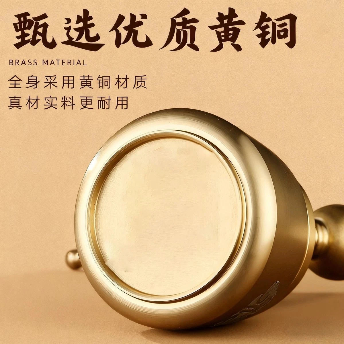 Brass Fu Pattern Cylinder Hookah Water Pipe Detachable Filter Tobacco Pipe 07FC0E-D4 - KOEEK