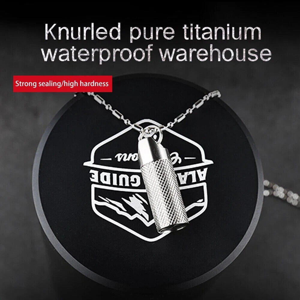 Titanium Waterproof Pill Box Mini Case Bottle Storage Keychain Outdoor EDC Tool 07FC0E-D4 - KOEEK