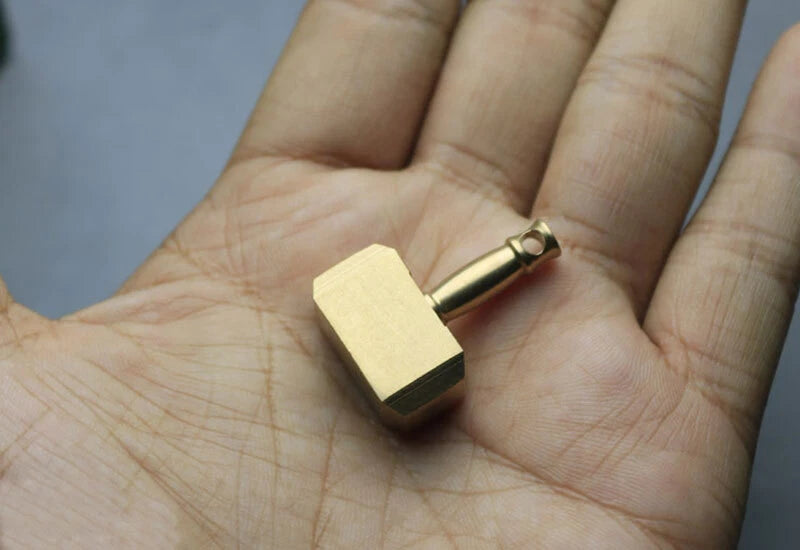 Brass Thor's Hammer Knife Pendant Bead Keychain Necklace Knapsack Ornament EDC 07FC0E-D4 - KOEEK