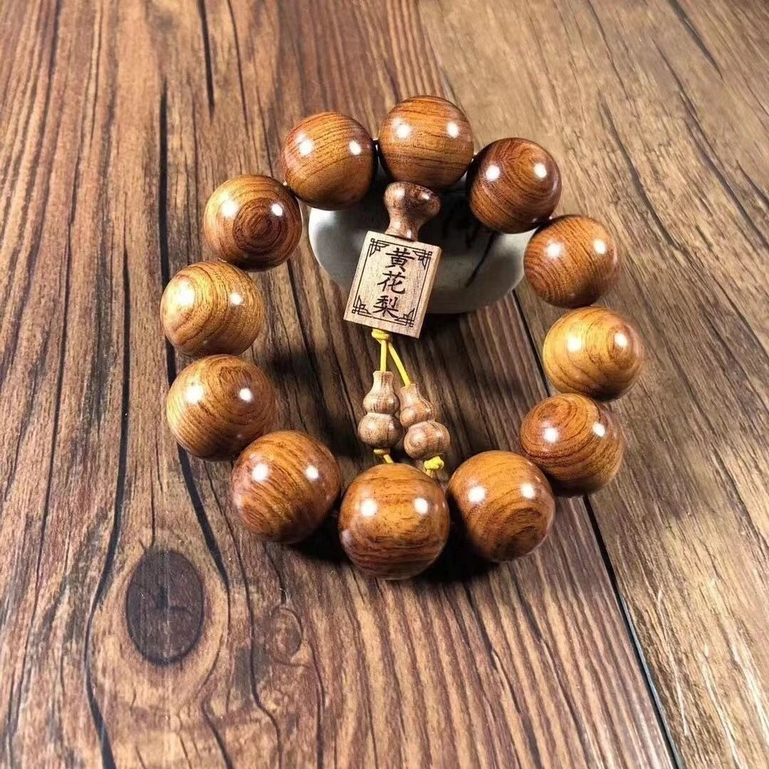 20mm*12 China Natural Wood Prayer Beads Men Birthday  Bracelet Gift Jewelry 07FC0E-D4 - KOEEK