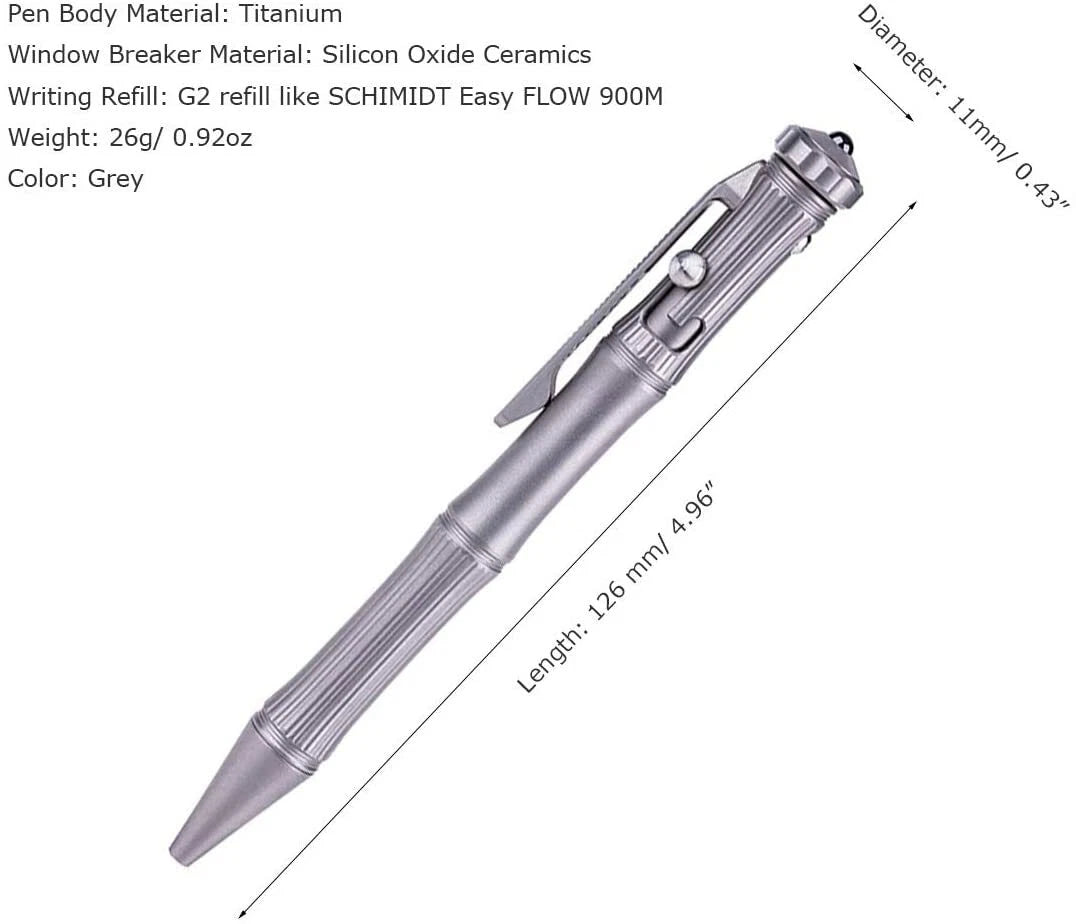 Solid Titanium Alloy Ballpoint Gyroscope Toy EDC Pocket Pen Fidget Spinner Pen 07FC0E-D4 - KOEEK