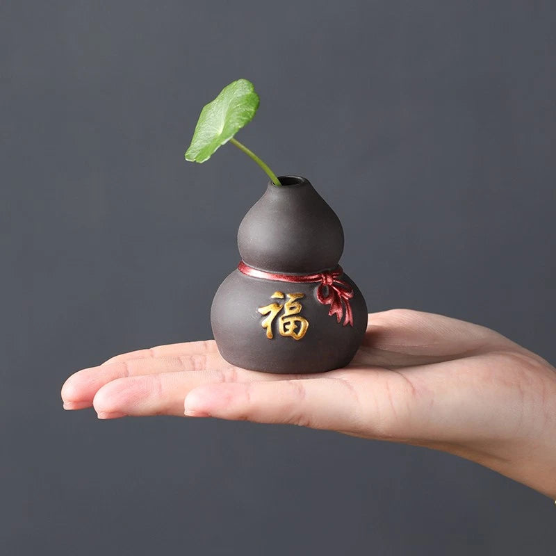 1Pc Purple Clay Fingertip Tea Pet Creative Painted Vase Five Blessings Ornament 07FC0E-D4 - KOEEK