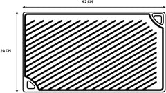 Cast Iron Rectangular Reversible Grill/Griddle, 9.5-Inch x 16.75-Inch, Black 07FC0E-D4 - KOEEK