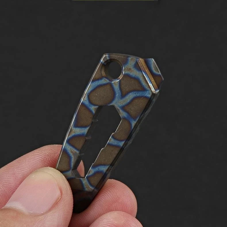 Mini Titanium Alloy Pry Bar Crowbar EDC Multi Tools Wrench Screwdriver Keychain 07FC0E-D4 - KOEEK