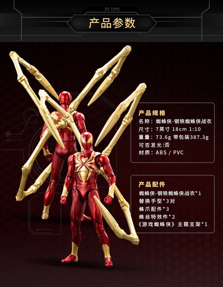 ZD Toys Marvel Avengers Iron Spider 7" Collectible Articulated Action Figure 07FC0E-D4 - KOEEK