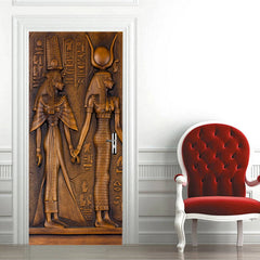 3D Wall Art Ancient Egyptian Door Sticker Self-adhesive Wrap Mural PVC Decal 07FC0E-D4 - KOEEK