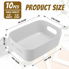 Plastic Storage Boxes, 10-Pack, Gray (8 x 5.7 x 3 inches) 07FC0E-D4 - KOEEK