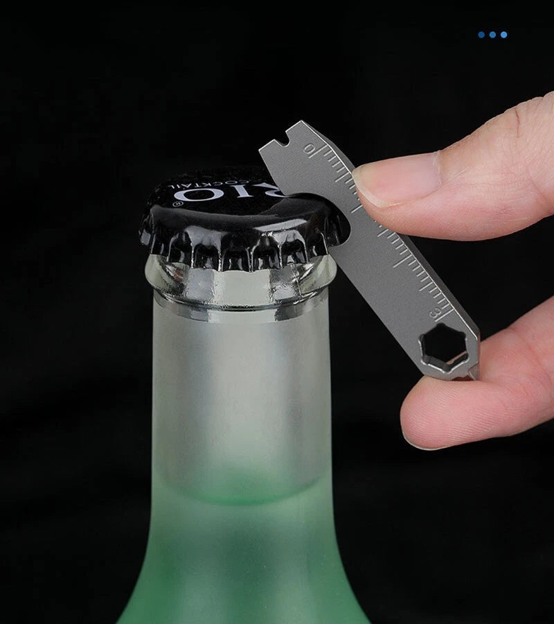 Mini Titanium Keychain Multi Tools Pry Bar Crowbar Opener Outdoor Pocket EDC 07FC0E-D4 - KOEEK