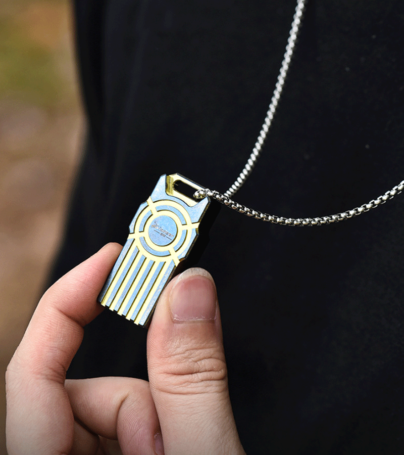 Titanium 2 Holes Keychain Emergency Whistle Outdoor Survival pocket Whistle EDC 07FC0E-D4 - KOEEK