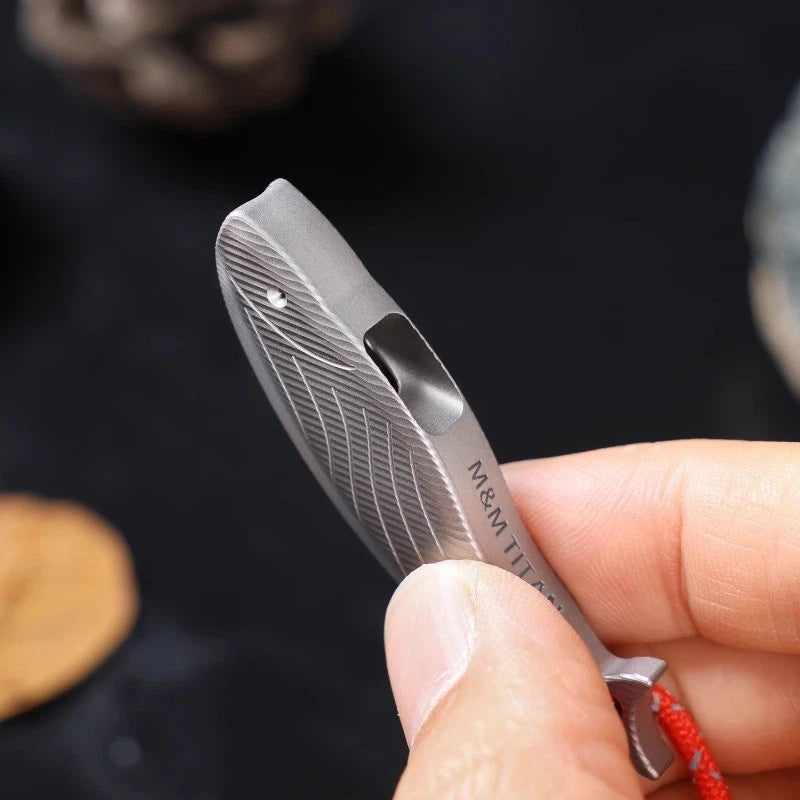 Titanium Safety Whistle Emergency Survival Whistle Necklace Outdoor Travel EDC 07FC0E-D4 - KOEEK