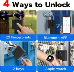 Fingerprint Padlock,Bluetooth Key with Fingerprint, Waterproof Combination Lock