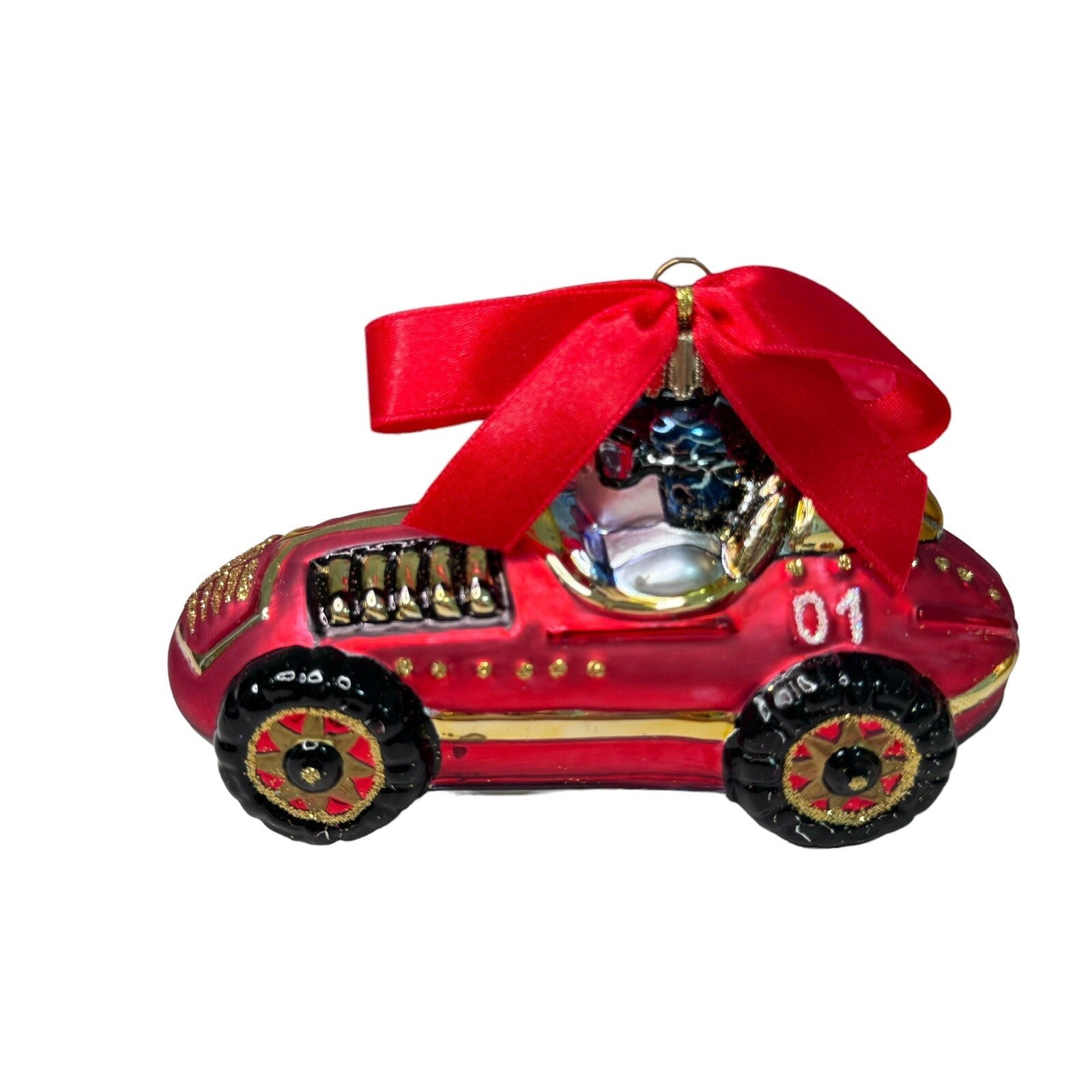 Lenox 2001 Blown Glass Antique Toys Race Car 5.5” Made In Poland NWD LENOX - KOEEK