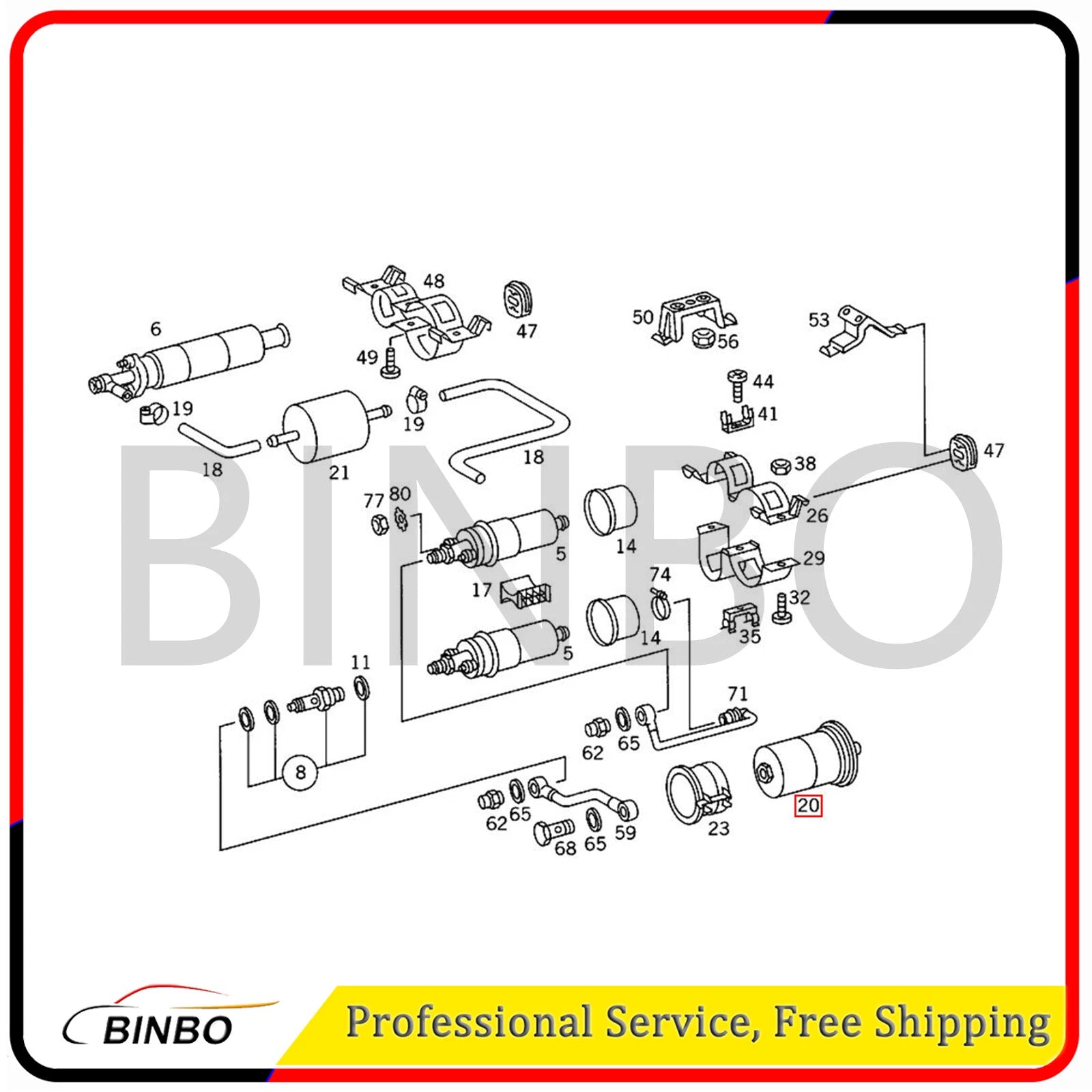 Fuel/Gas Filter For Benz C220 190E 260E 300E 280CE 280E S123 A124 0024774501 07FC0E-D4 - KOEEK