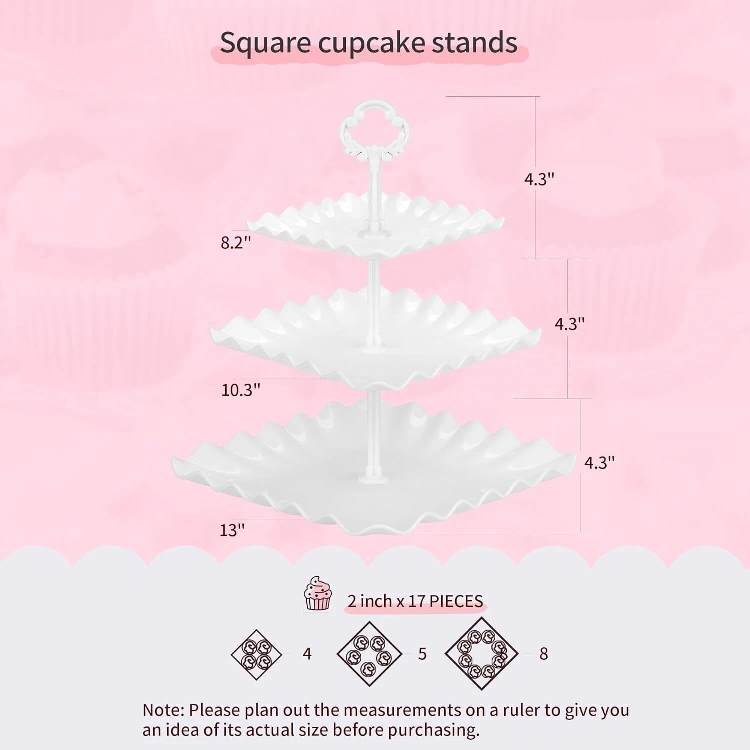 5 Piece Cake Stand Set with 2 x Large 3-Tier Cupcake Stands, 3 x Appetizer Trays 07FC0E-D4 - KOEEK