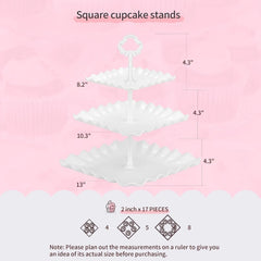 5 Piece Cake Stand Set with 2 x Large 3-Tier Cupcake Stands, 3 x Appetizer Trays 07FC0E-D4 - KOEEK