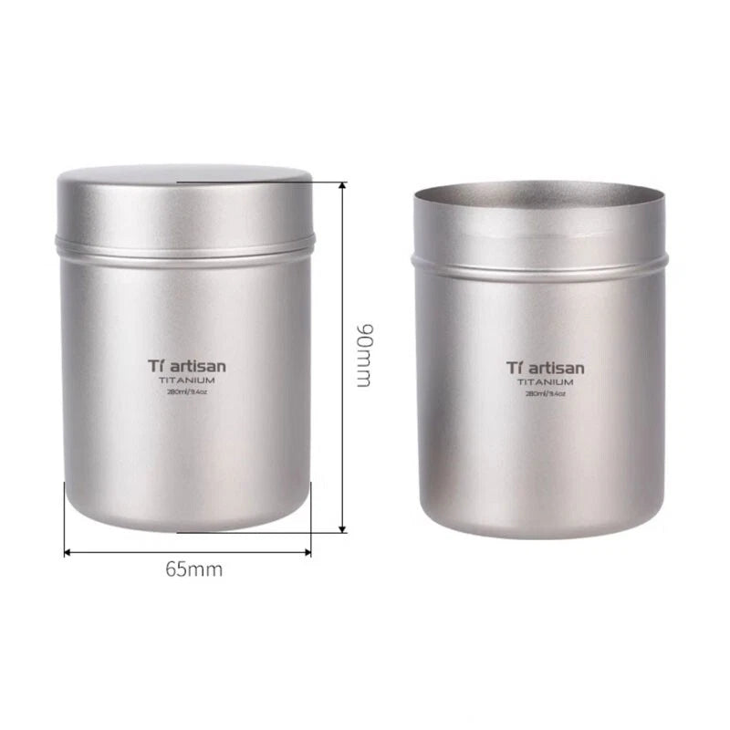 280mL Pure Titanium Storage Box Coffee Tea Cans EDC Portable Container Tank 07FC0E-D4 - KOEEK