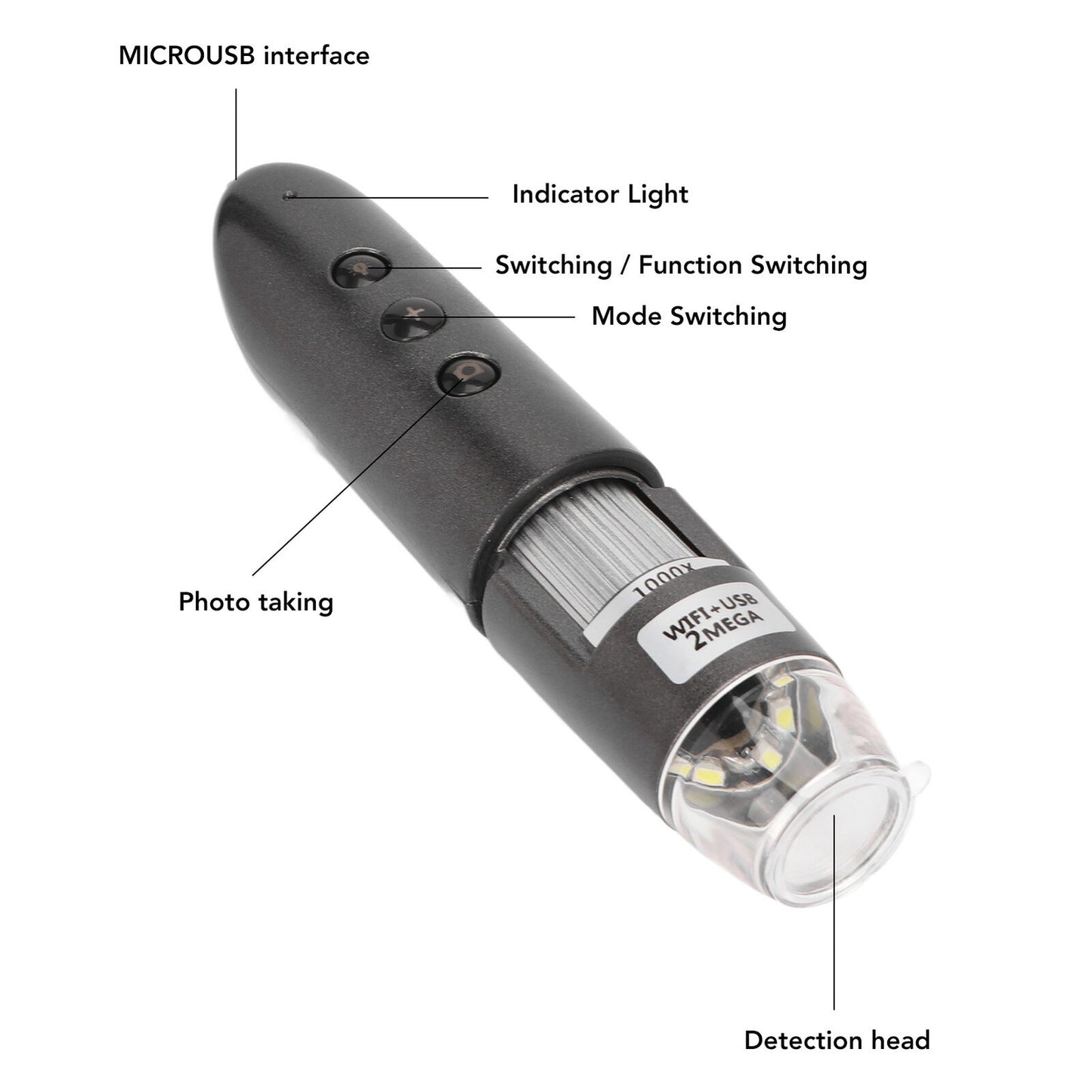 nytt digitalt mikroskop 1000X håndholdt 2MP kamera WiFi USB mikroskop kamera