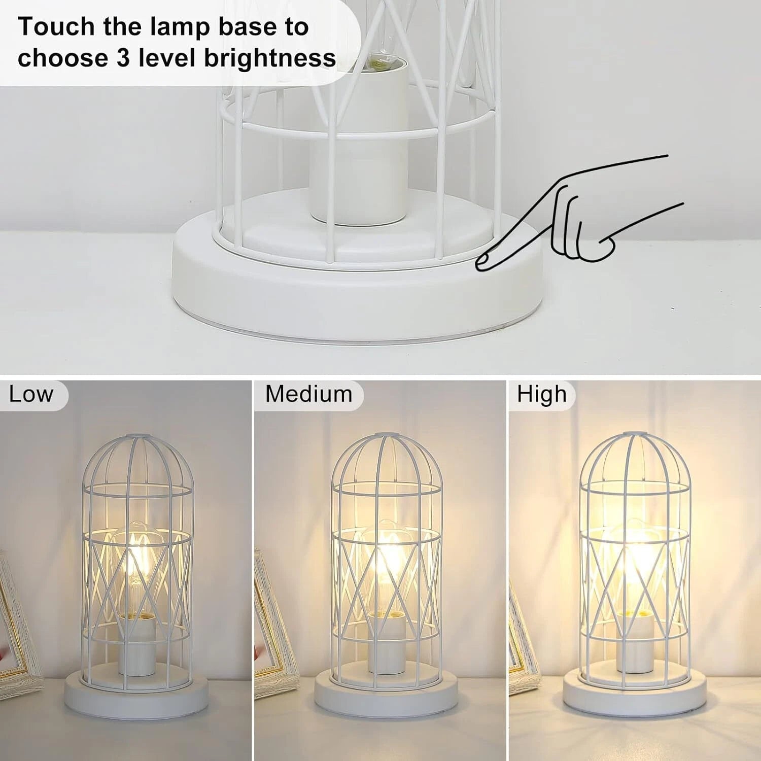 Bedside Touch Lamp Small Table Lamp For Bedroom Living Room Modern Bedside Lamps 07FC0E-D4 - KOEEK