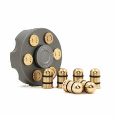 Revolver Finger Spinner Hand Fidget Pocket EDC Toy Spinning Top Brass Bullet 07FC0E-D4 - KOEEK