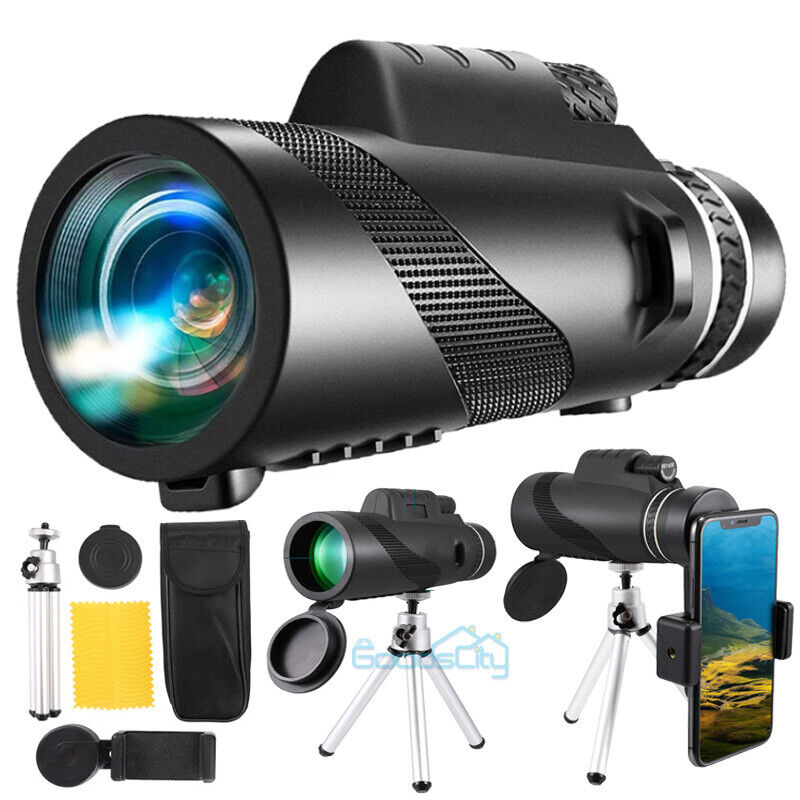 HD Day/Night Military Telescope 80X100 Zoom Monocular with Tripod