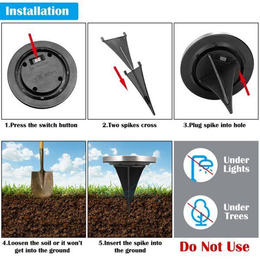 nye Solar I Ground Lights LED Outdoor Flat Begravet 8LED Light Lawn Pathway Garden