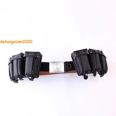 WW2 German Army Cowhide Belts Y-shape Double Straps Ammo Pouch Reproduction 98K 07FC0E-D4 - KOEEK