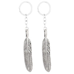 Feather Shaped Pendant Keyring Keychain Key Ring Holder Ornament 2 Pcs 07FC0E-D4 - KOEEK