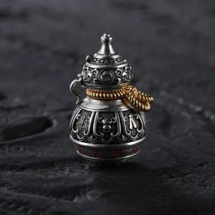 Taoist Taiji Bagua Gourd Pendant Necklace Chinese Style Vintage Amulet 07FC0E-D4 - KOEEK