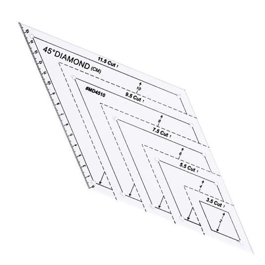 ny 1 stk Transparent Creative Grids Quiltningsskabeloner lineal, 45 graders diamant DIY