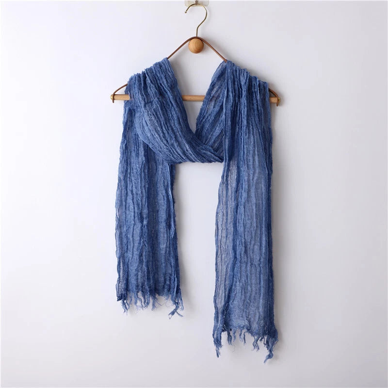 Unisex Linen Cotton Soft Breathable Scarf Casual Plain Color Shawl Neckercheif 07FC0E-D4 - KOEEK