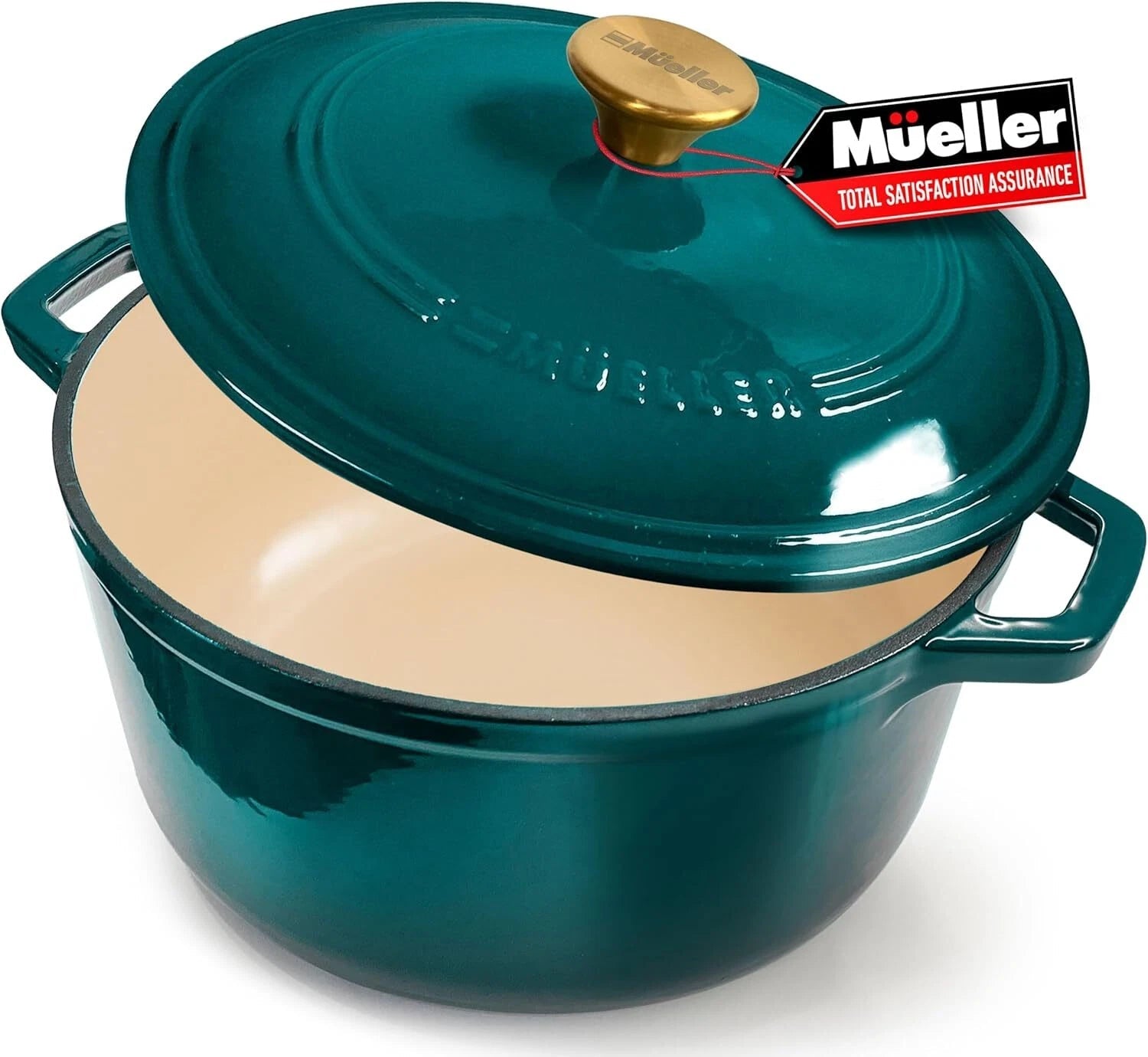 6-Quart Enameled Cast Iron Dutch Oven Pan with Lid, Heavy Duty, Oven Safe 07FC0E-D4 - KOEEK