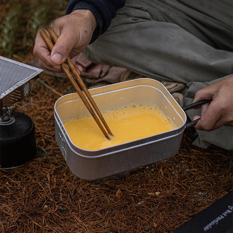 1.3L Camping Outdoor Hard Aluminium Oxide Meal Box Mess Tin Hiking Cookware 07FC0E-D4 - KOEEK