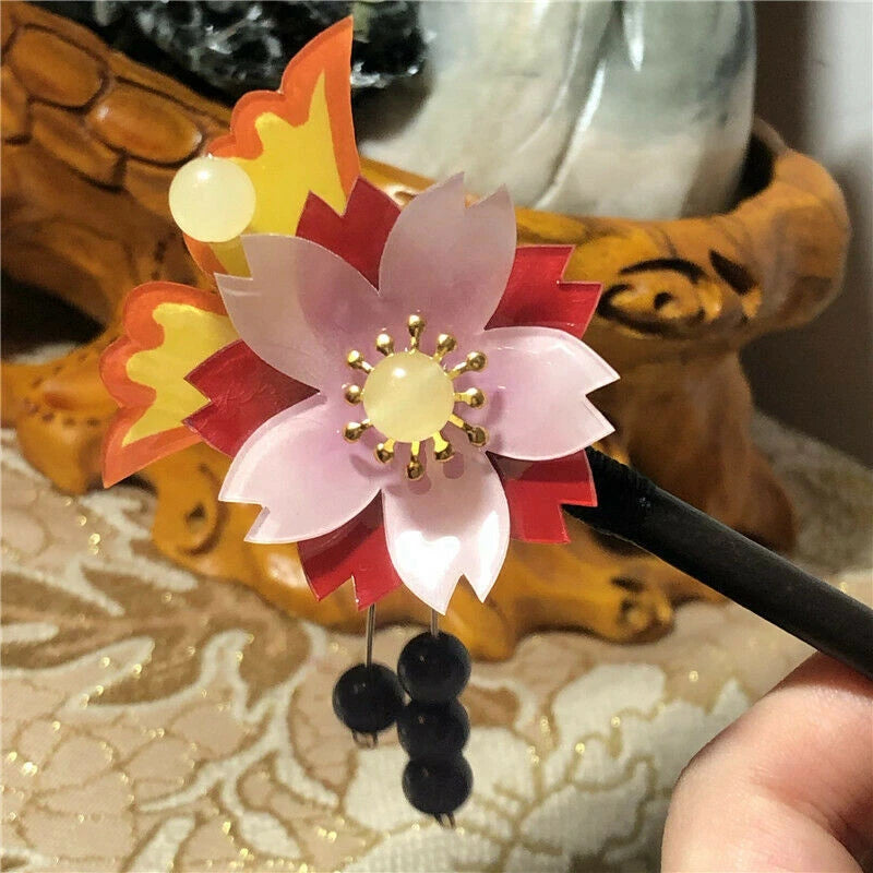 Kamisama Kiss Momozono Nanami Purple Kanzashi Hairpin Hair accessories Handmade 07FC0E-D4 - KOEEK