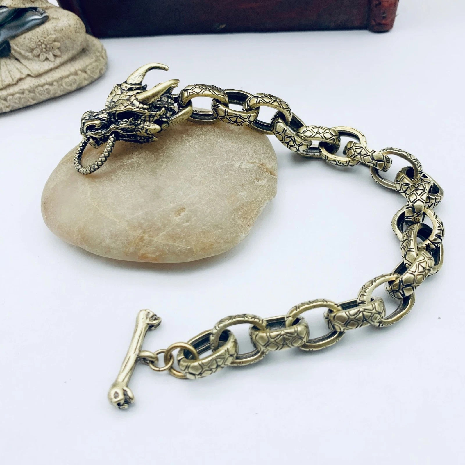 Solid Brass Handmade Vintage Bracelet Men's Bracelet Different Styles EDC Gifts 07FC0E-D4 - KOEEK