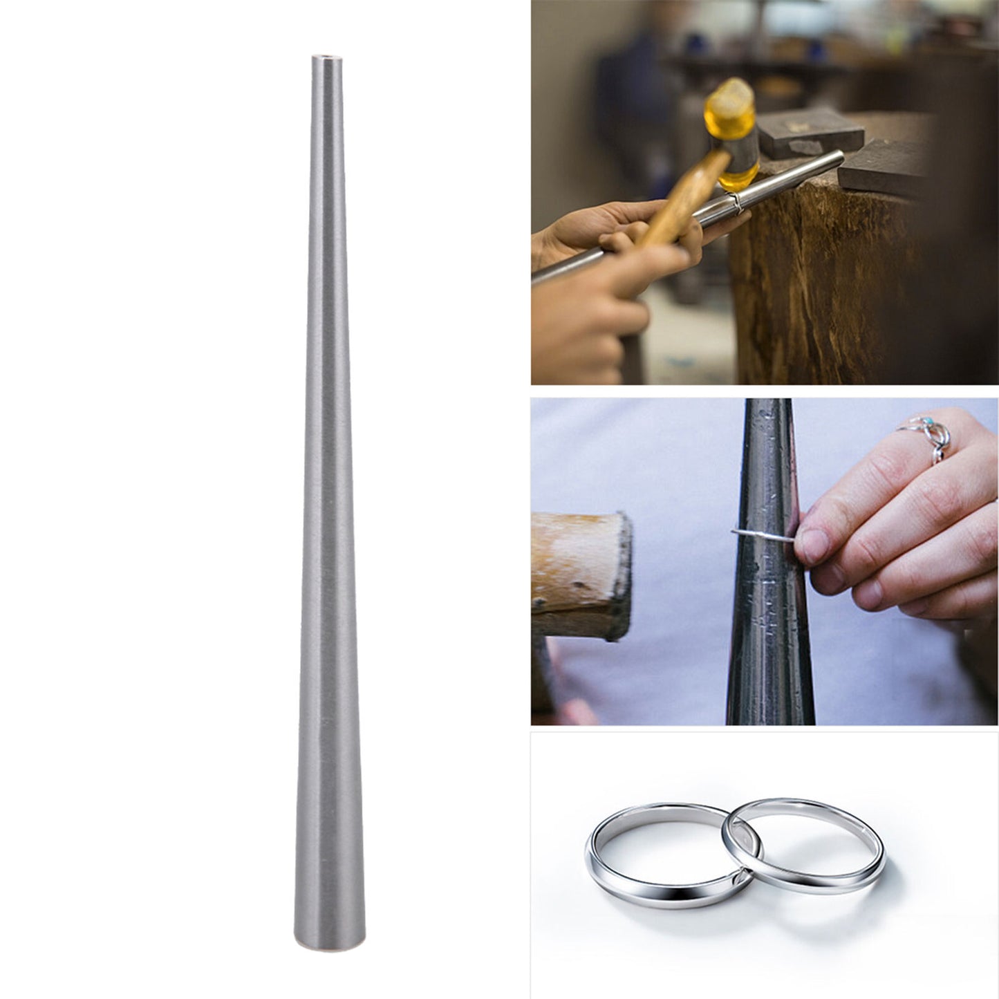 new Stainless Steel Ring Enlarger Stick Mandrel Sizer Tool For Jewelry Making Ri BUN koeek - KOEEK