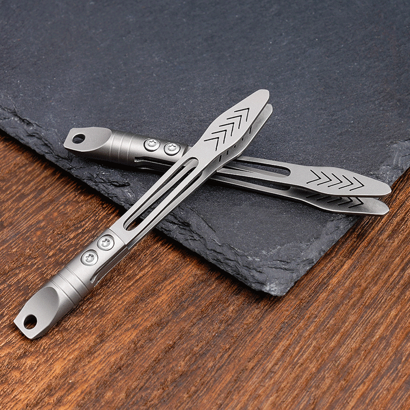 Mini Titanium Alloy Keychain Tweezers Pry Bar EDC Portable Outdoor Clamping Tool 07FC0E-D4 - KOEEK